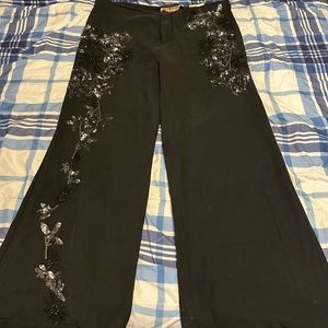 Black sequenced pants